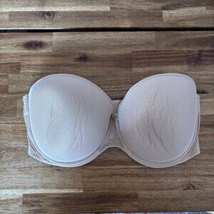 Chantelle Women’s Bra Size 38 DDD Beige Strapless (NO STRAPS!)
